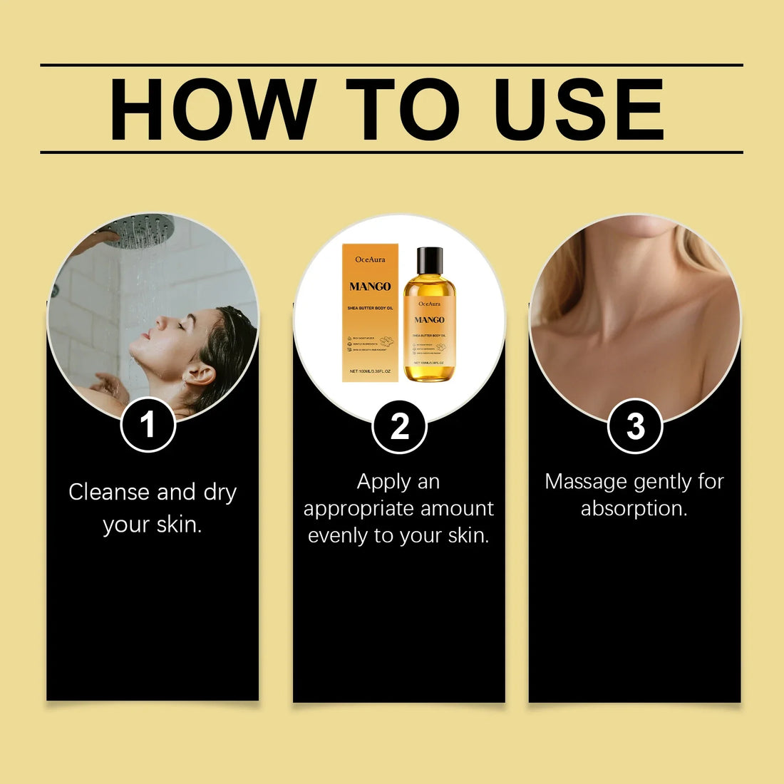 Luxury Mango & Shea Body Oil for Dry Skin Deep Nourishing Moisturize