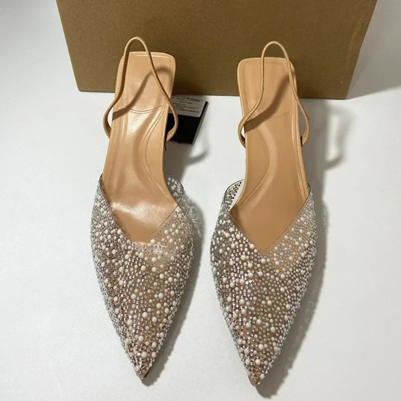 Women's High Heeled Sandals Transparent Pointed Toe Elegant