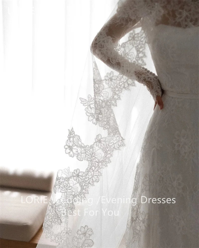 LORIE Lace Appliques Wedding Dresses Bridal Gown Floor-Length Bride Gowns