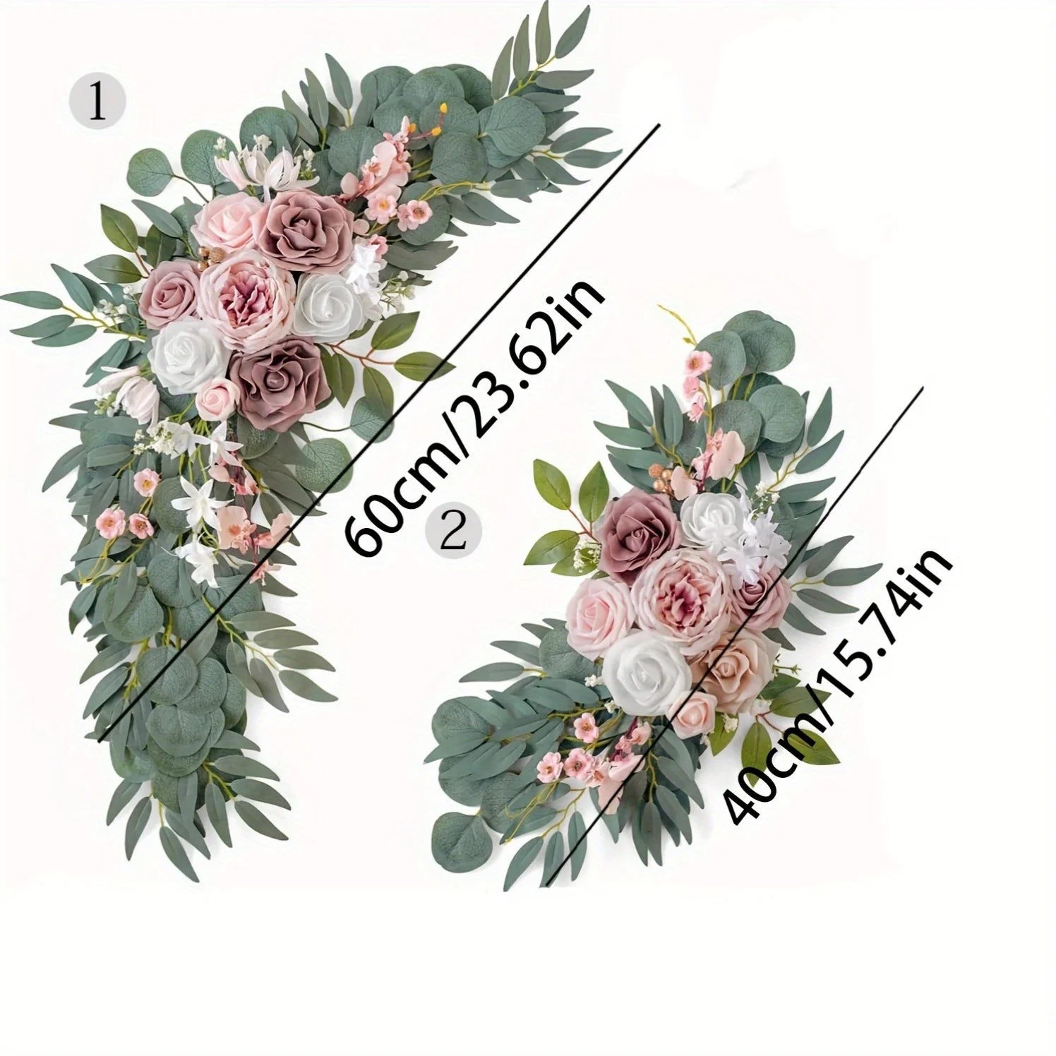 2pcs Wedding Decoration Flowers Artificial Rose Wreaths