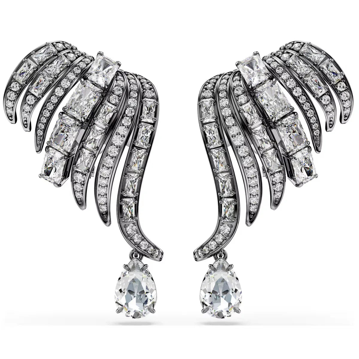Ear clips Black Water Droplets Jewelry Wings Charms Fine Jewelry Sets