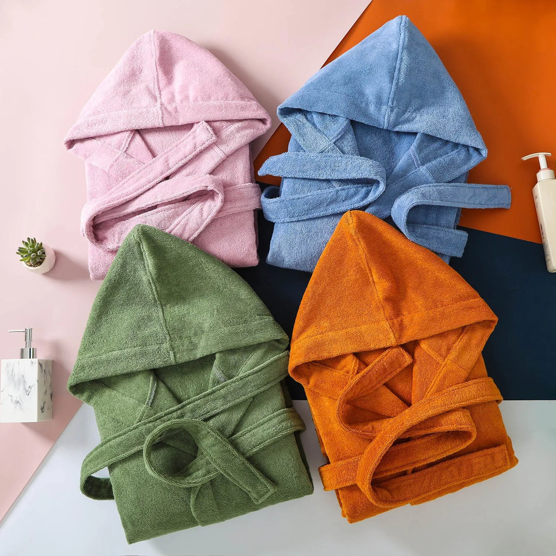 100% Cotton Towel Kimono Robes Women New Arrived Hooded Nightgown