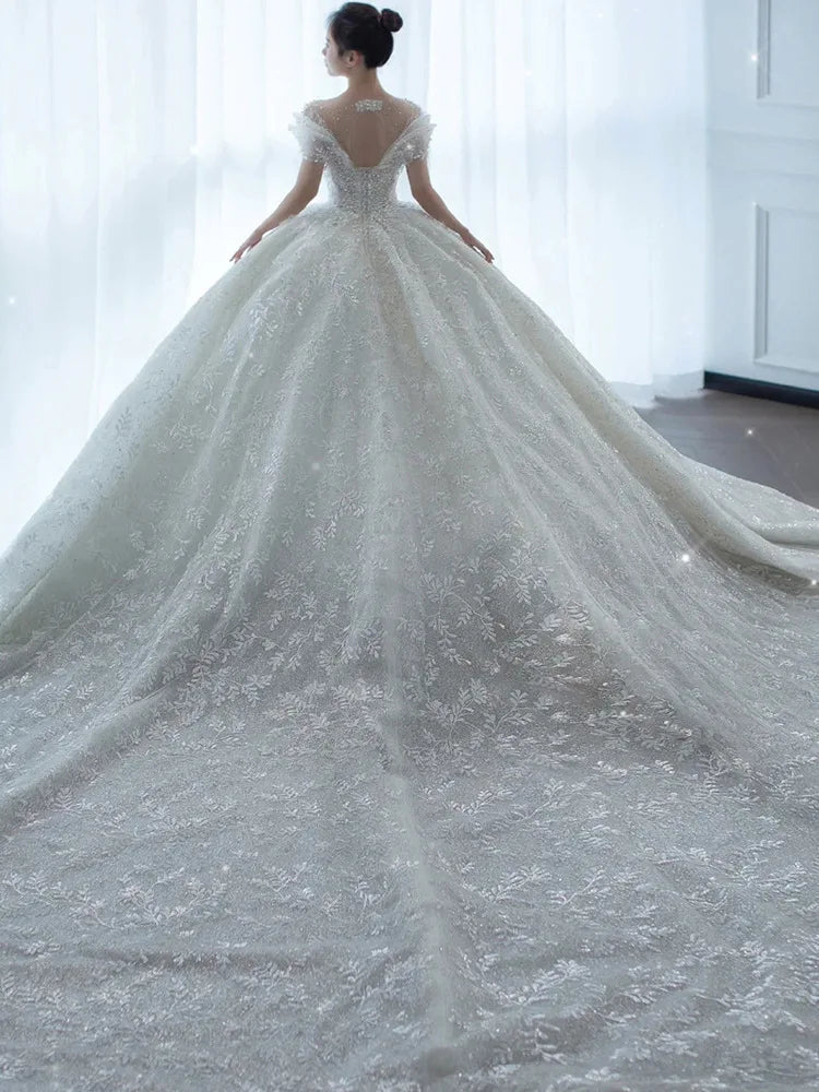 Princess Sexy Luxury Crystal Beaded Wedding Dress luxury wedding dress