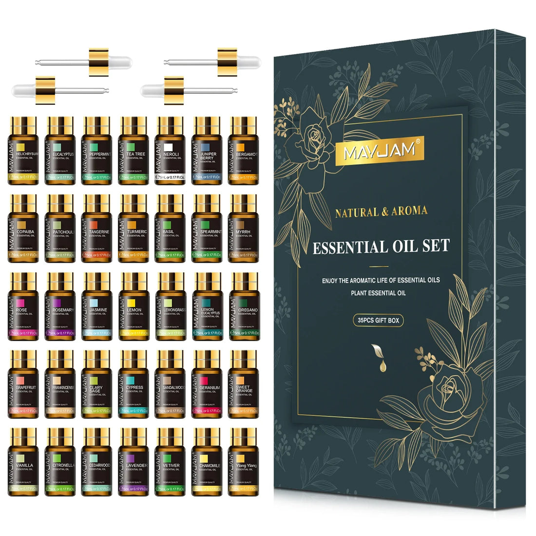 MAYJAM Essential Oils Kit 20PCS 35PCS Lavender Jasmine Vanilla