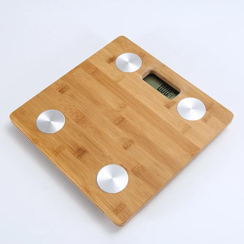Wood Bathroom Scale Smart Body Fat Scale with 60 Inch Soft Measuring Tape