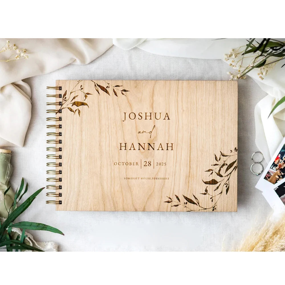 Personalized Guest Book Wooden Wedding Guest Book Personalized Photo Album