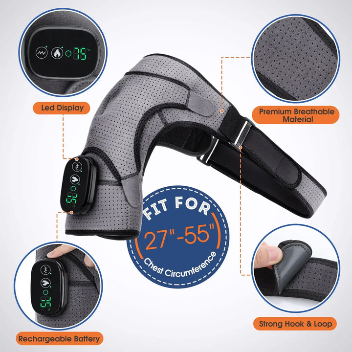 Electric Heating Shoulder Massage Belt Back Shoulder Brace Compress