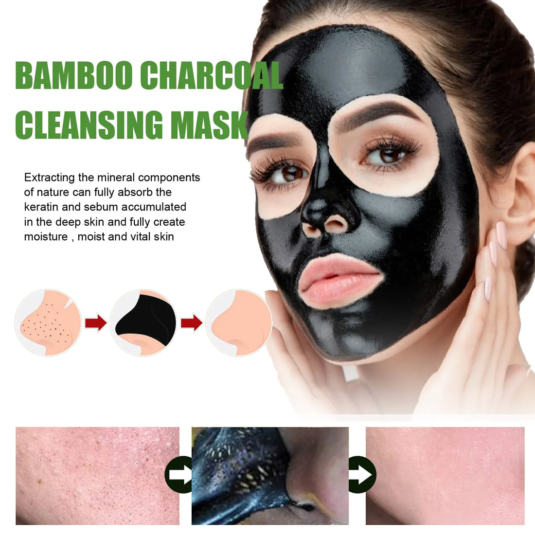 Bamboo Charcoal Cleansing Mask Blackhead Acne Mud Mask