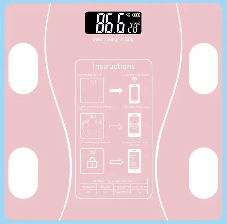 Body Fat Scale Smart Wireless Digital Bathroom Weight Scale Body