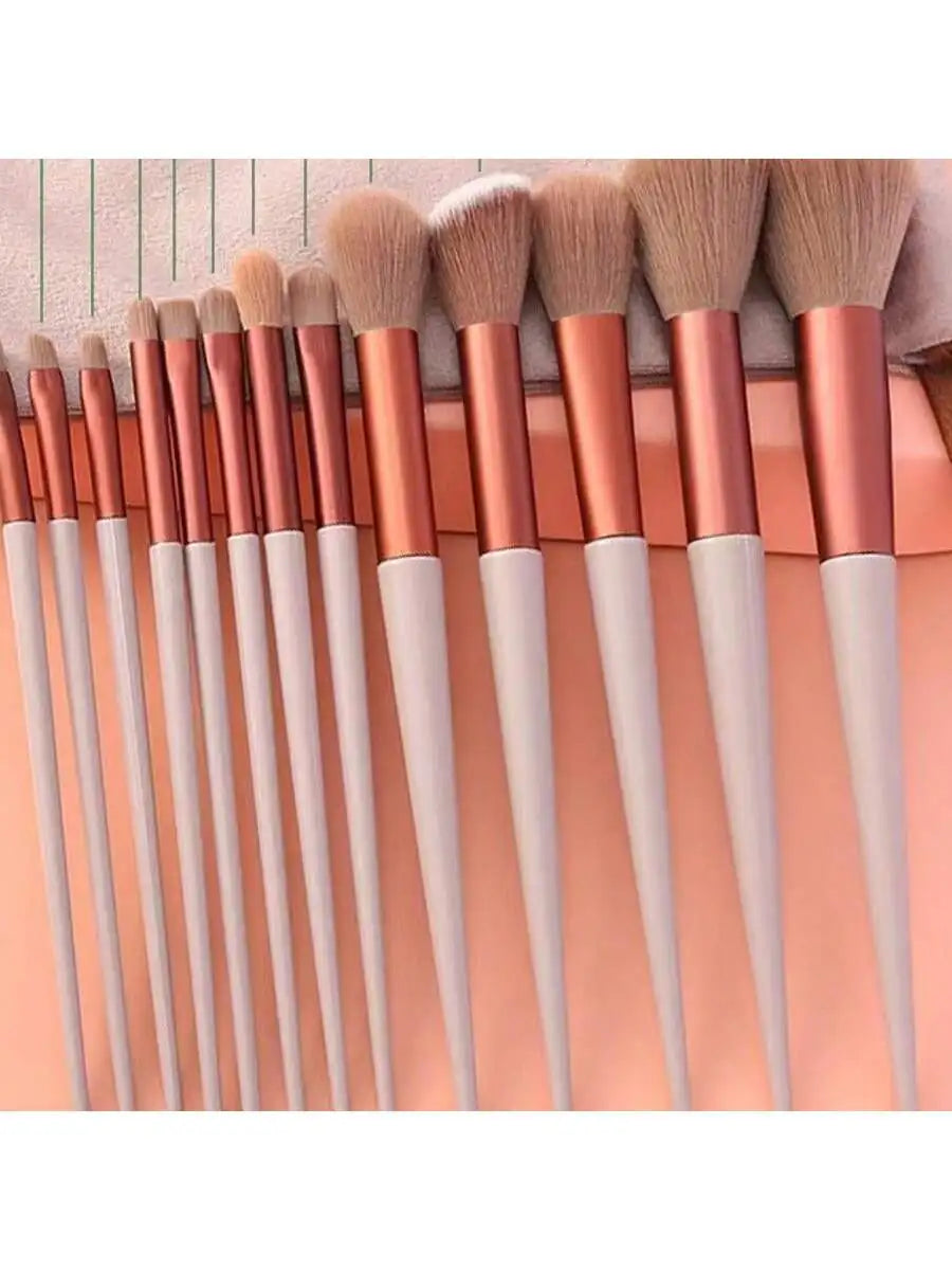 Bean Paste Color Makeup Brush Set with Velvet Bag Soft Bristle Powder Blush