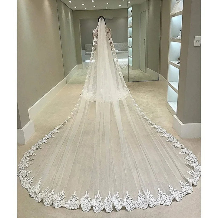 Long Tulle Wedding Bridal Veil Lace Wedding Veil 2026 Bridal Bride