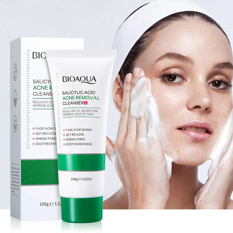 BIOAQUA Salicylic Acid Acne Removing Facial Cleanser Moisturizing Skin