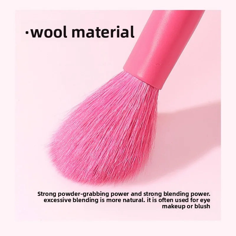 Goat Hair Red Color Makeup Brushes Set Cosmetic Powder Eye Shadow Blush