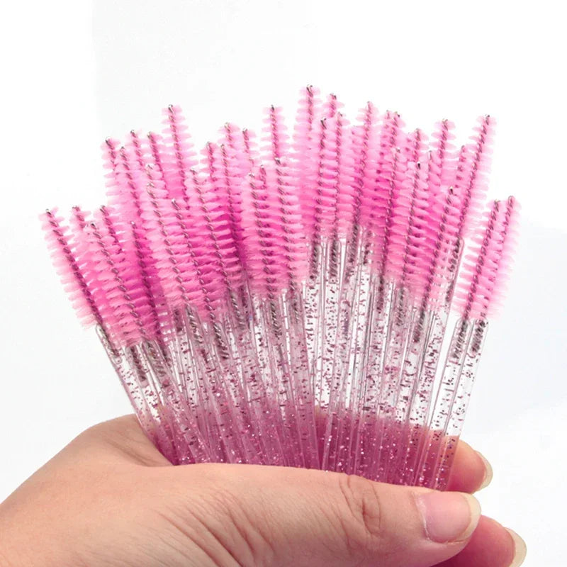 Makeup Brushes Pink Crystal Eyelashes Brush Reusable Fake Lashes Extension