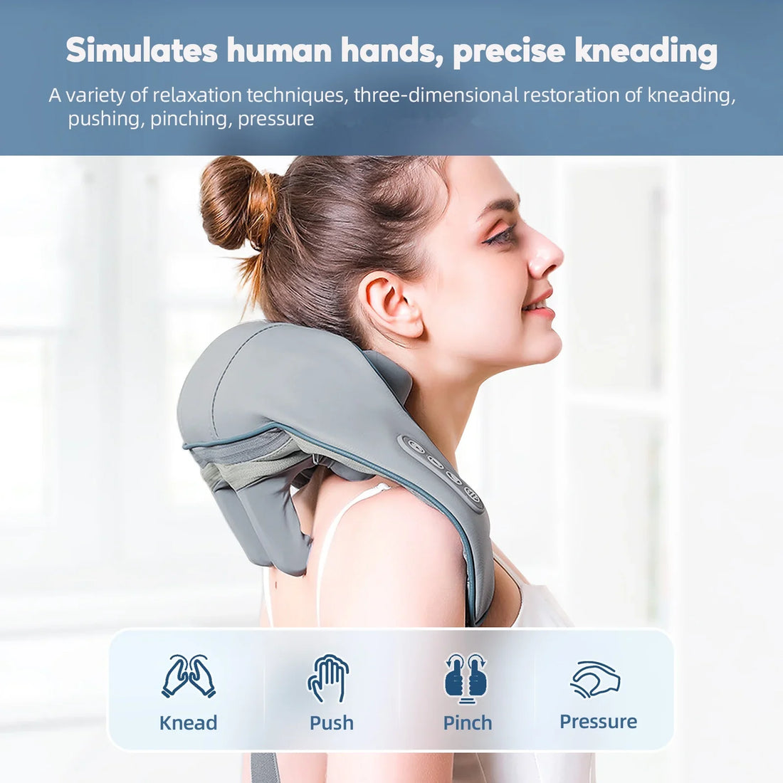 Foreverlily Neck And Shoulder Massager Wireless Shoulder Back Kneading