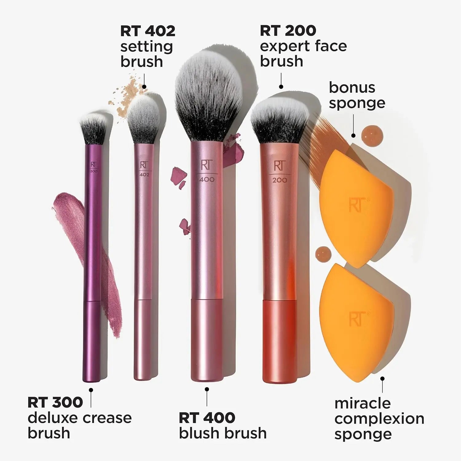 Makeup Brush Set with Sponges for Foundation, Blush Eyeshadow