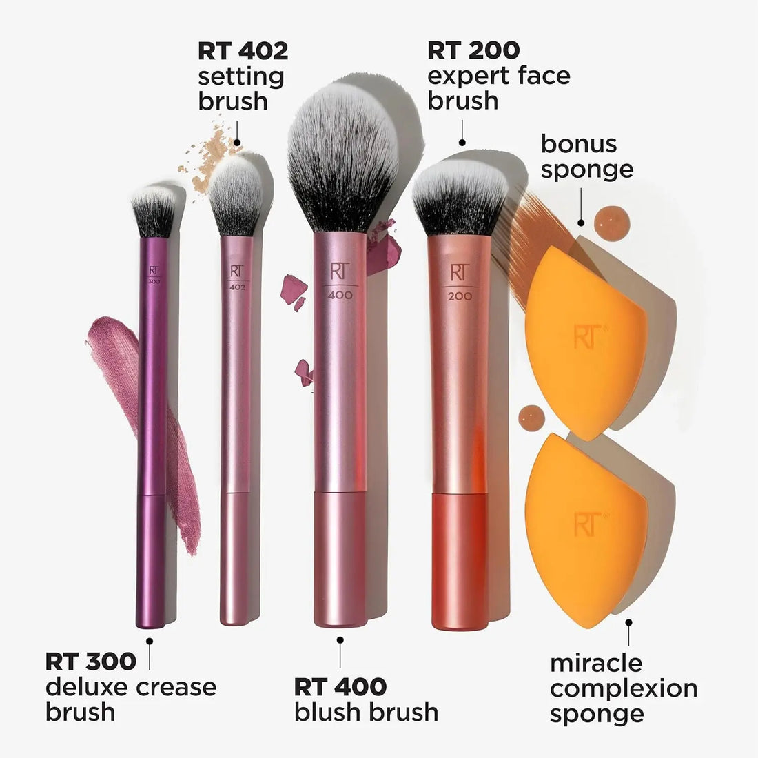 Makeup Brush Set with Sponges for Foundation, Blush Eyeshadow