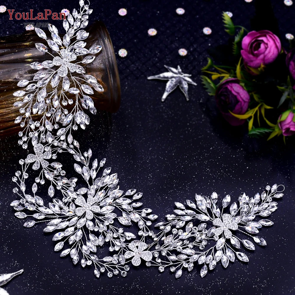 Luxury Wedding Headpiece Rhinestone Hair Vine for Bride