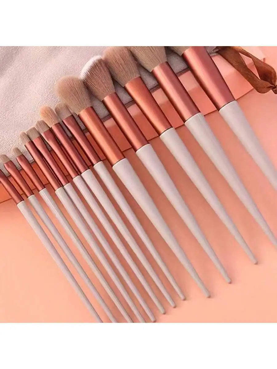 Bean Paste Color Makeup Brush Set with Velvet Bag Soft Bristle Powder Blush