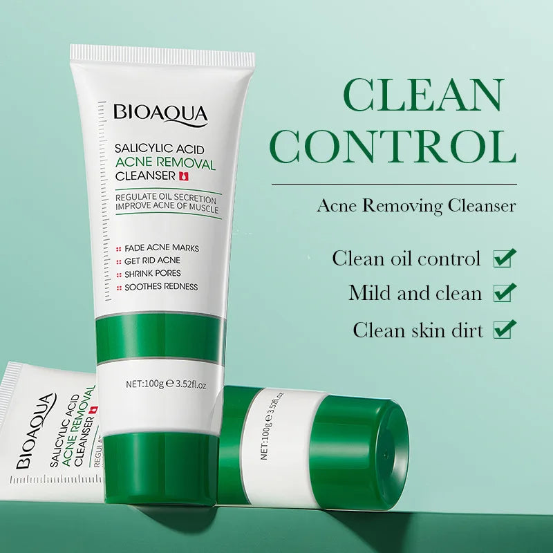 BIOAQUA Salicylic Acid Acne Removing Facial Cleanser Moisturizing Skin
