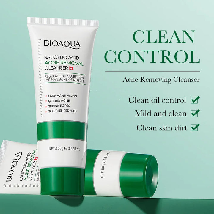 BIOAQUA Salicylic Acid Acne Removing Facial Cleanser Moisturizing Skin