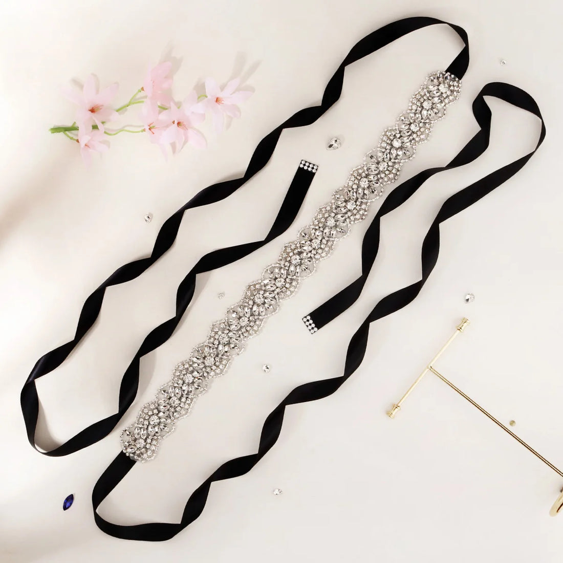 Rhinestone Bridal Belt for Wedding Dress Accessories Silver Color  Gift