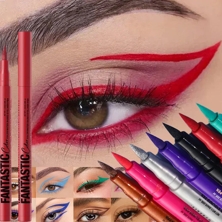 Matte Dark Red Eye Liner Makeup White Liquid Eyeliner Quick-Drying Pencil