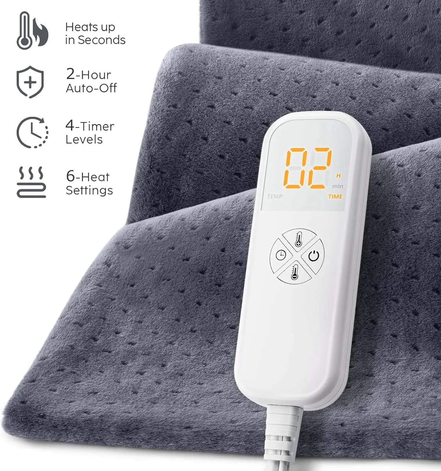 Electric Heating Pad for Back Pain Cramps, Neck & Shoulder