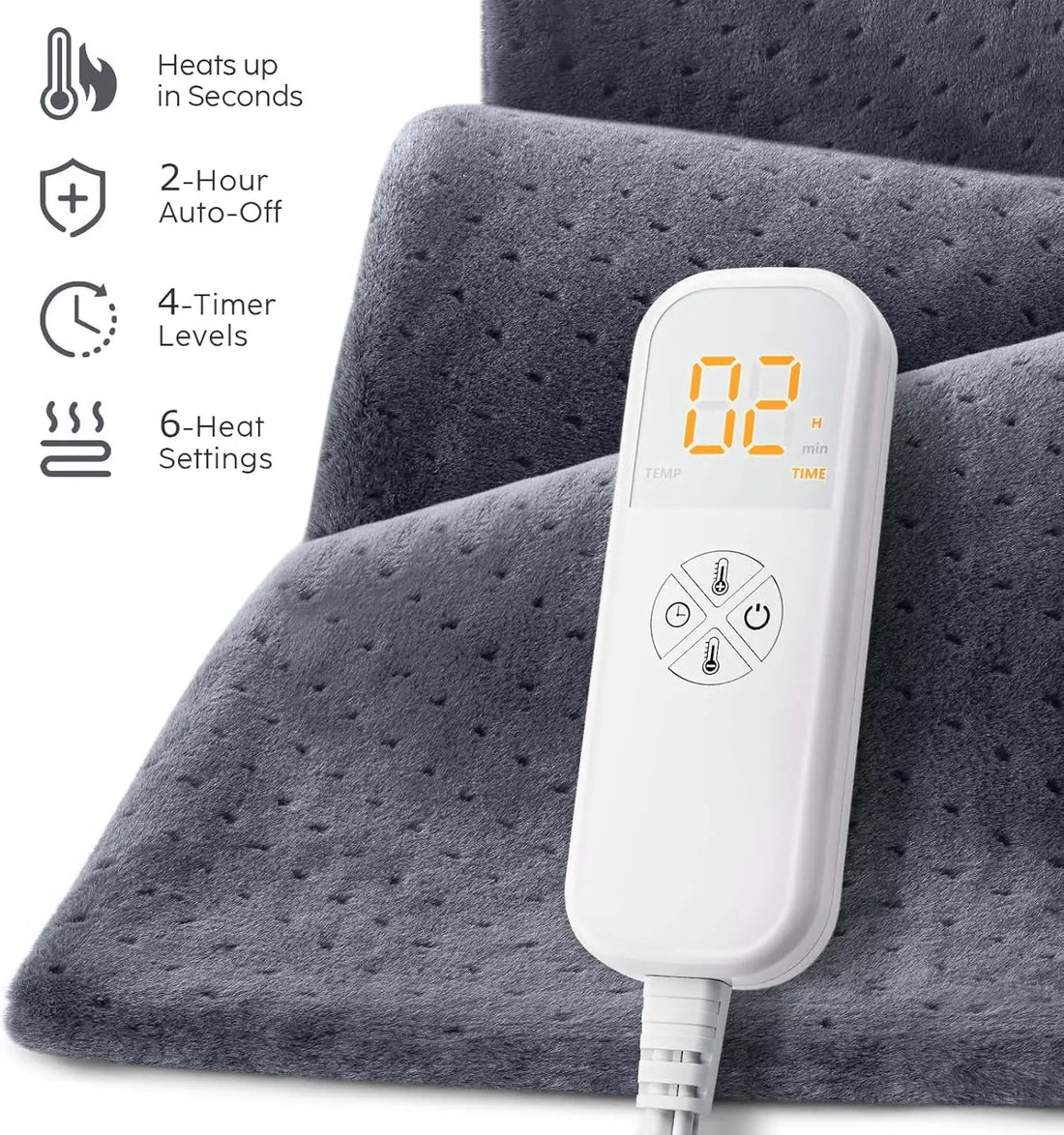 Electric Heating Pad for Back Pain Cramps, Neck & Shoulder