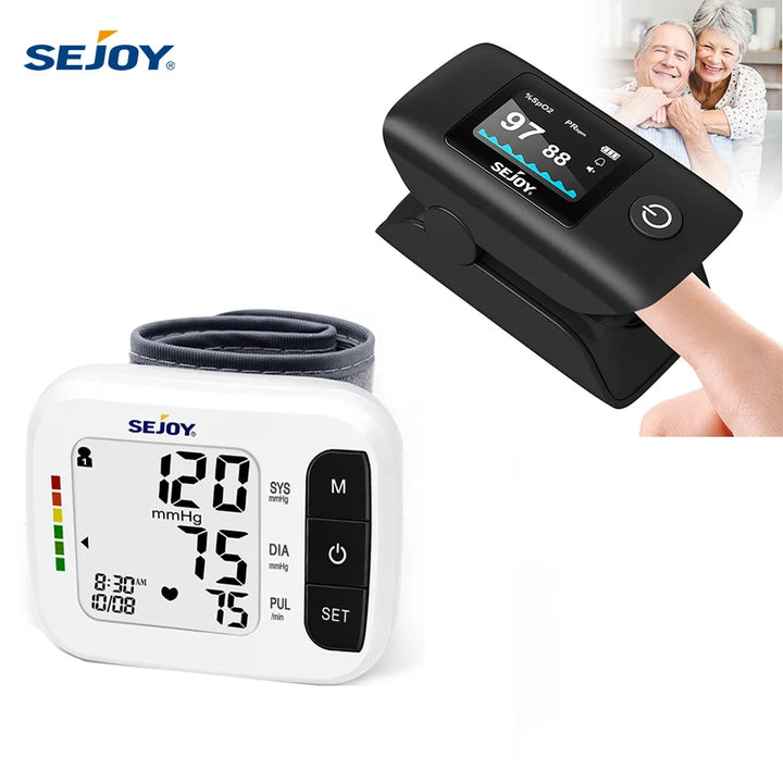 Sejoy Digital Wrist Blood Pressure Monitor,Finger Pulse Oximeter