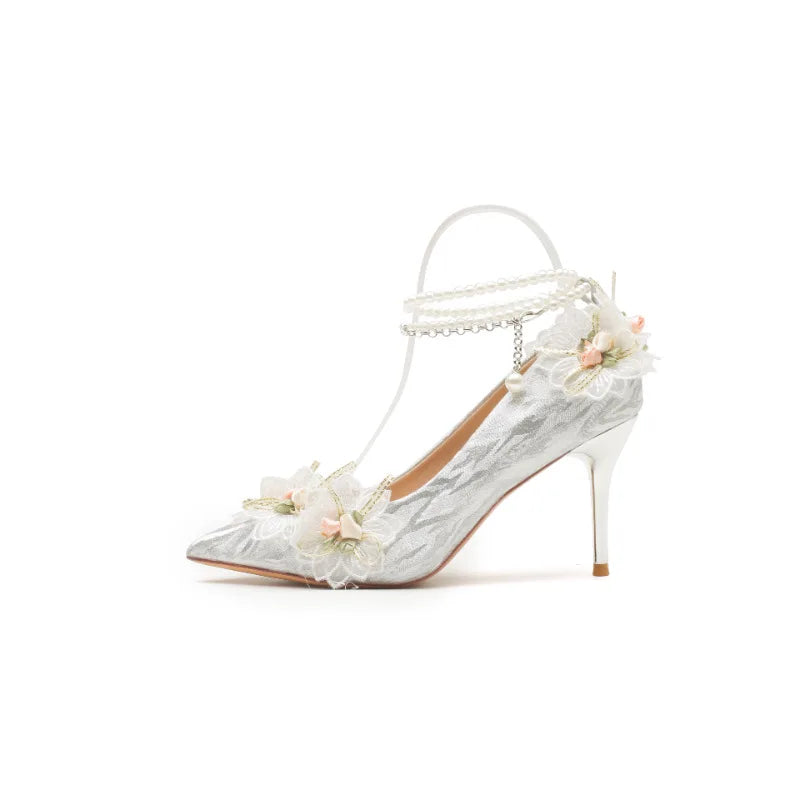 French skirt wedding shoes stiletto temperament women's high heels