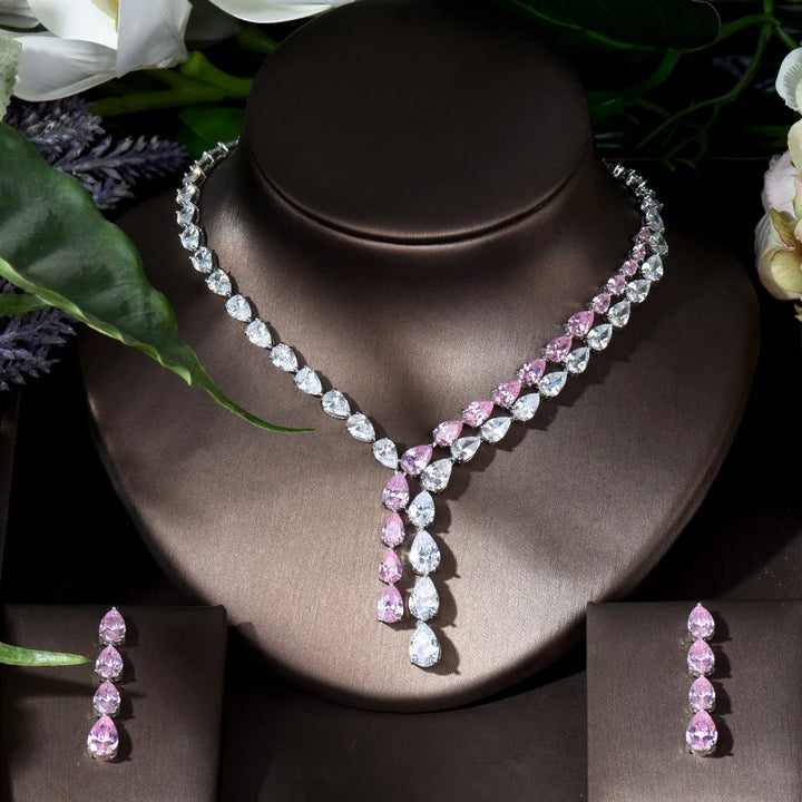 HIBRIDE Clear Best Quality Brilliant Crystal Zircoina Earrings Bridal Jewelry