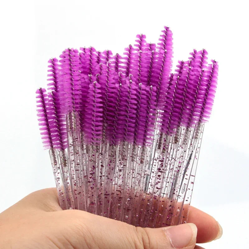 Makeup Brushes Pink Crystal Eyelashes Brush Reusable Fake Lashes Extension
