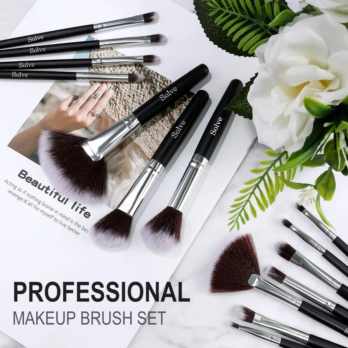 Makeup Brush Set Cosmetic Tools for Powder Eye Shadow Foundation Blush