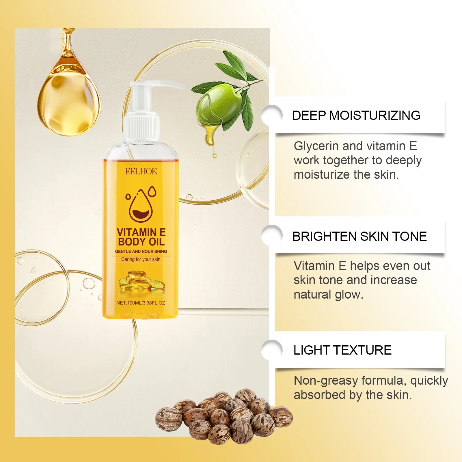 Vitamin E Oil for Body Tightening Pure Plant Extracts Essential Oils for Skin