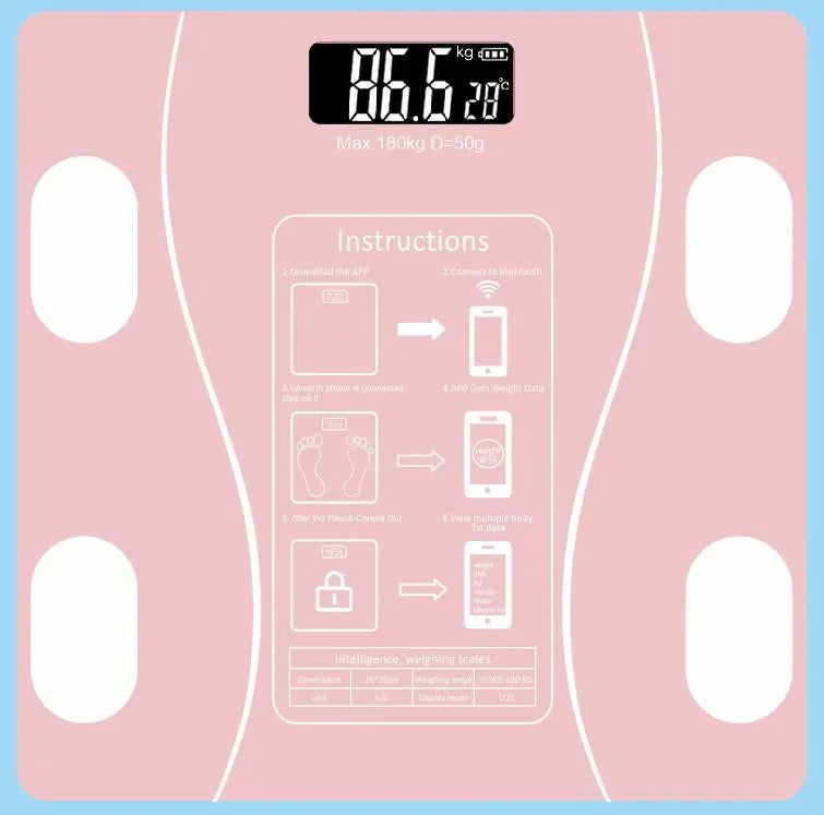 Body Fat Scale Smart Wireless Digital Bathroom Weight Scale Body