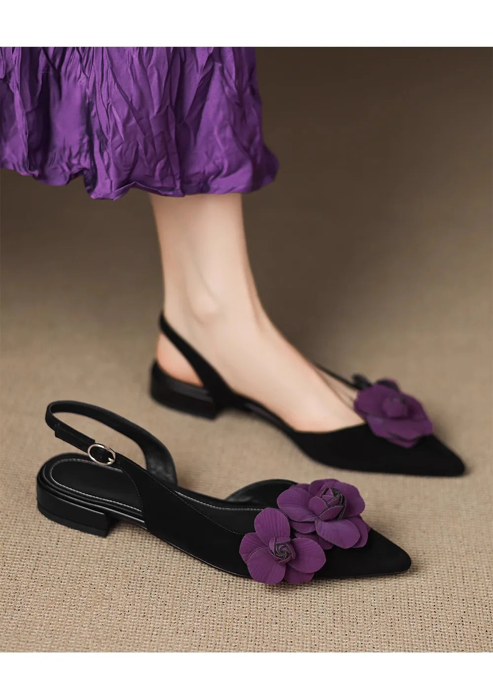 2026 High Quality Shallow Mouth Sandals Women's Back Trip Strap Heels