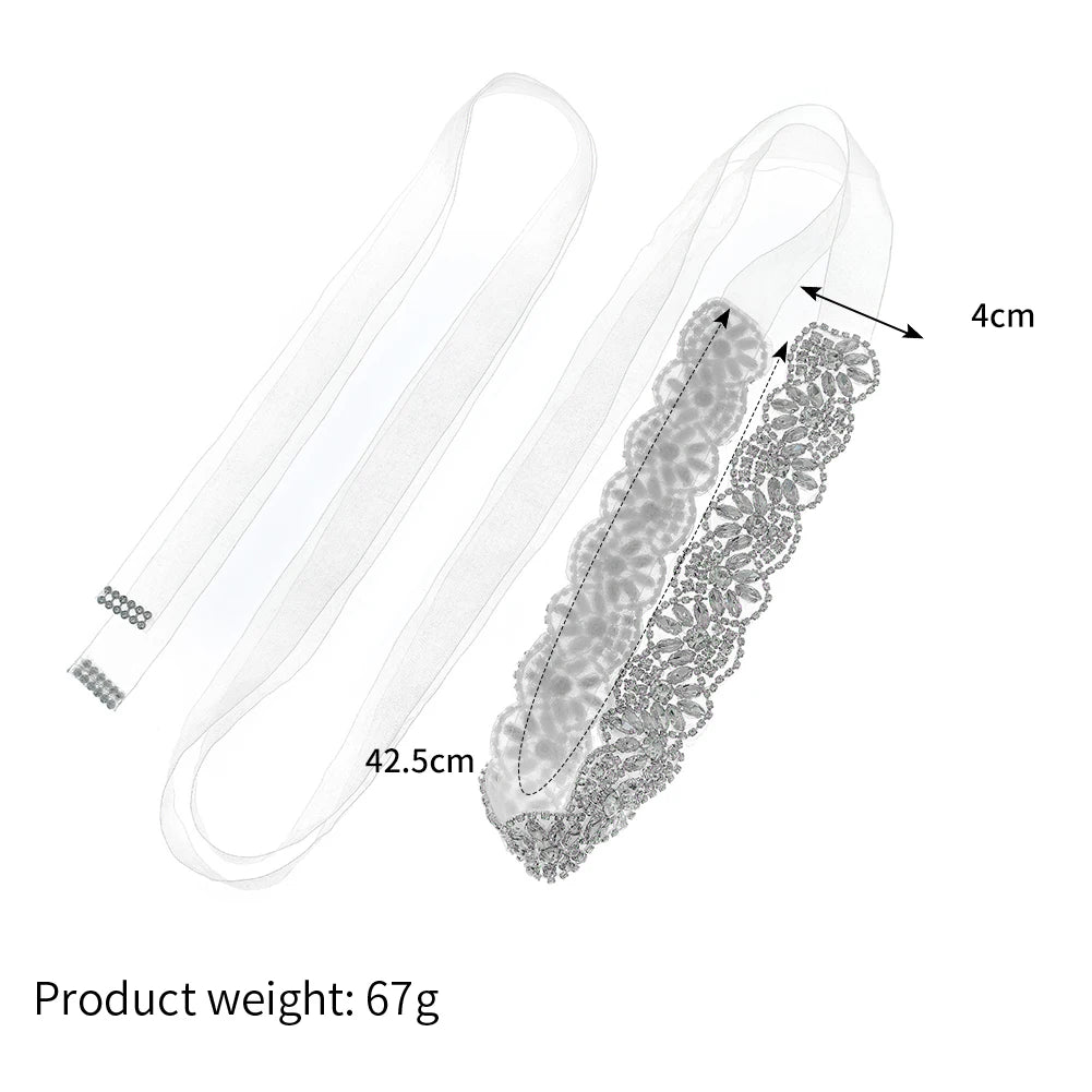 Rhinestone Bridal Belt for Wedding Dress Accessories Silver Color  Gift