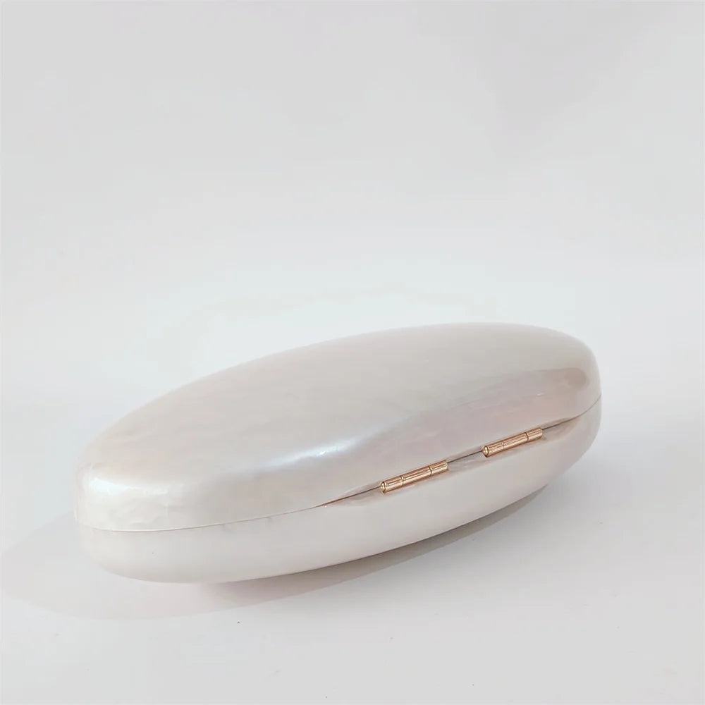 Handbag Summer Female Purse Egg Shape Clutch Bag  Pearl Purse