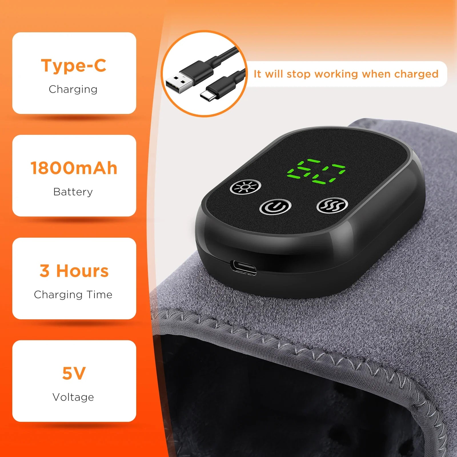 Electric Ankle Massager 5 Level Hot Compress Ankle Brace Relaxation