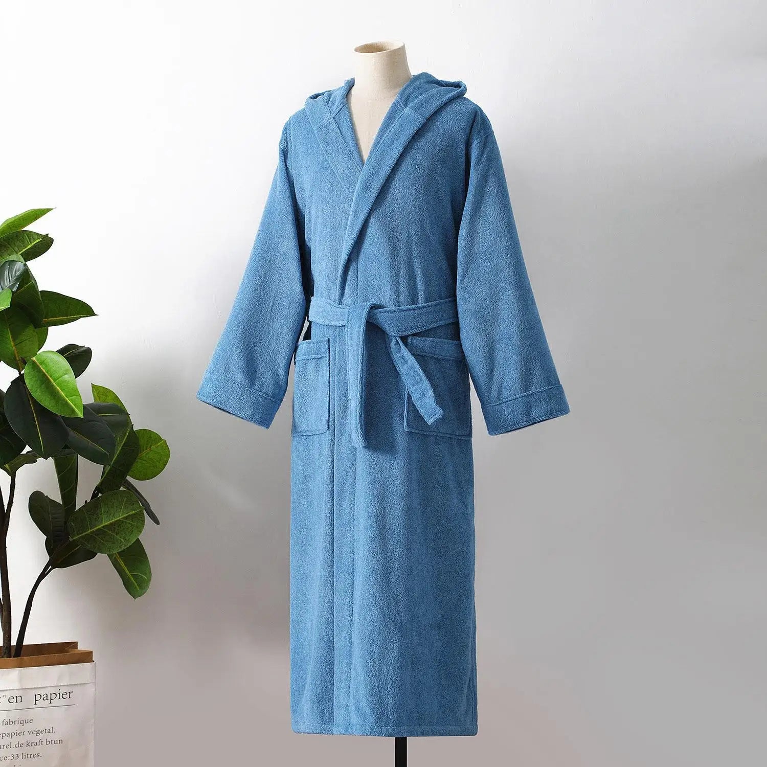 100% Cotton Towel Kimono Robes Women New Arrived Hooded Nightgown