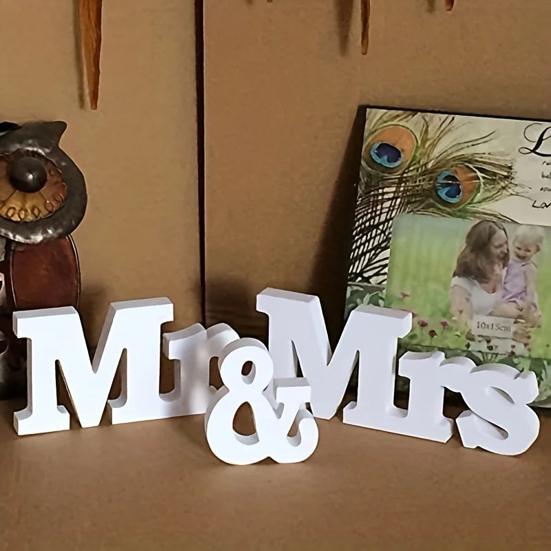 Wooden Signs Vintage Style Signs Mr & Mrs Wooden Monogram Wedding Signs