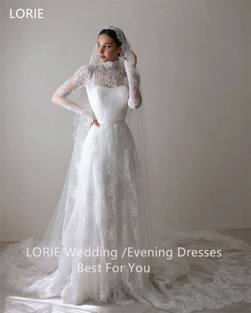 LORIE Lace Appliques Wedding Dresses Bridal Gown Floor-Length Bride Gowns