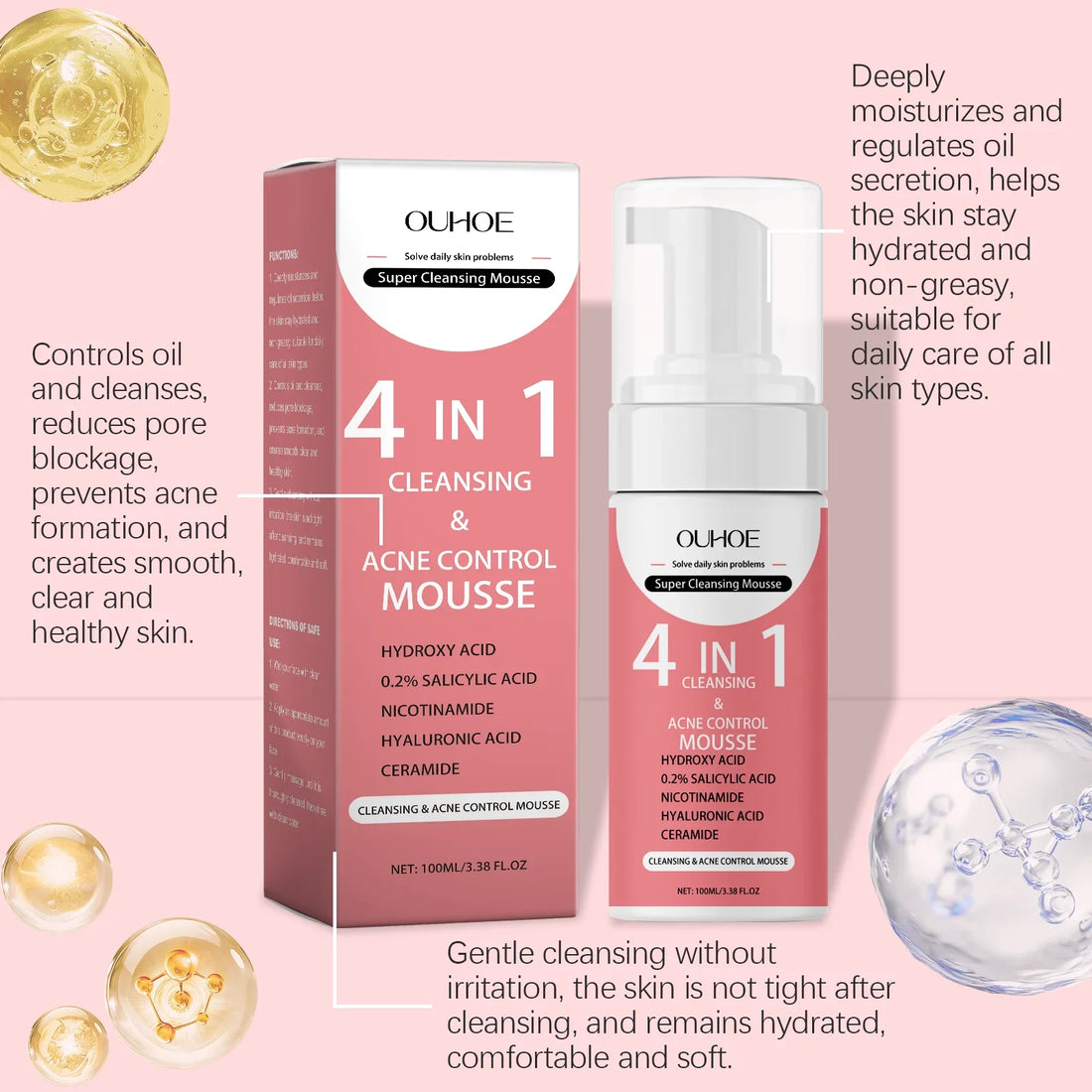 Revitalizing Korean Organic Salicylic Acid Foaming Face Cleanser Oil Control