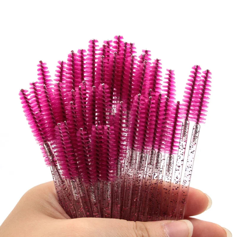 Makeup Brushes Pink Crystal Eyelashes Brush Reusable Fake Lashes Extension