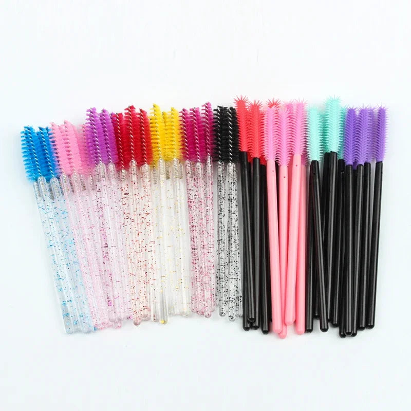 Makeup Brushes Pink Crystal Eyelashes Brush Reusable Fake Lashes Extension