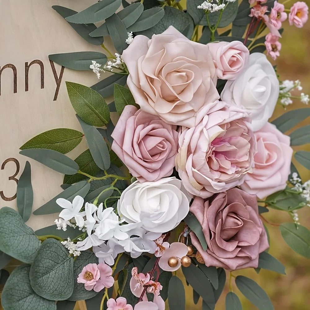 2pcs Wedding Decoration Flowers Artificial Rose Wreaths