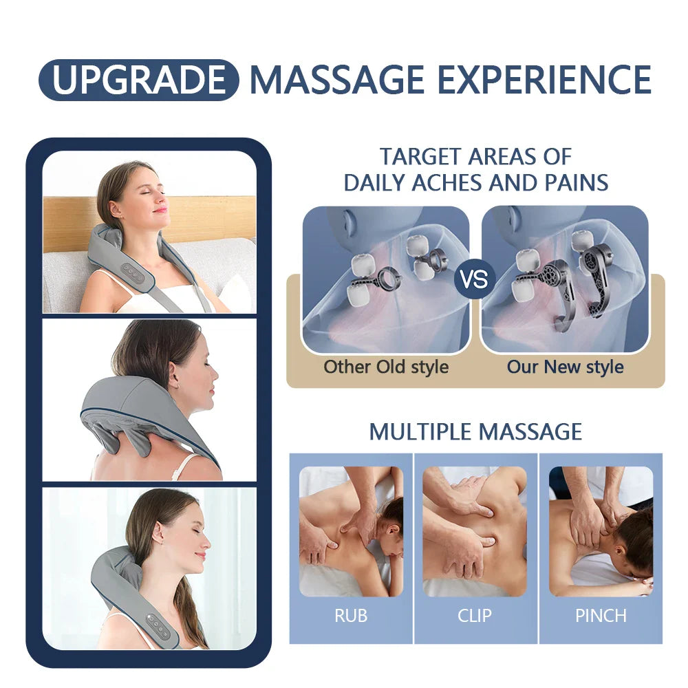 Foreverlily Neck And Shoulder Massager Wireless Shoulder Back Kneading