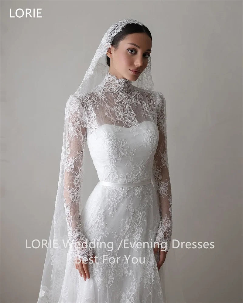 LORIE Lace Appliques Wedding Dresses Bridal Gown Floor-Length Bride Gowns