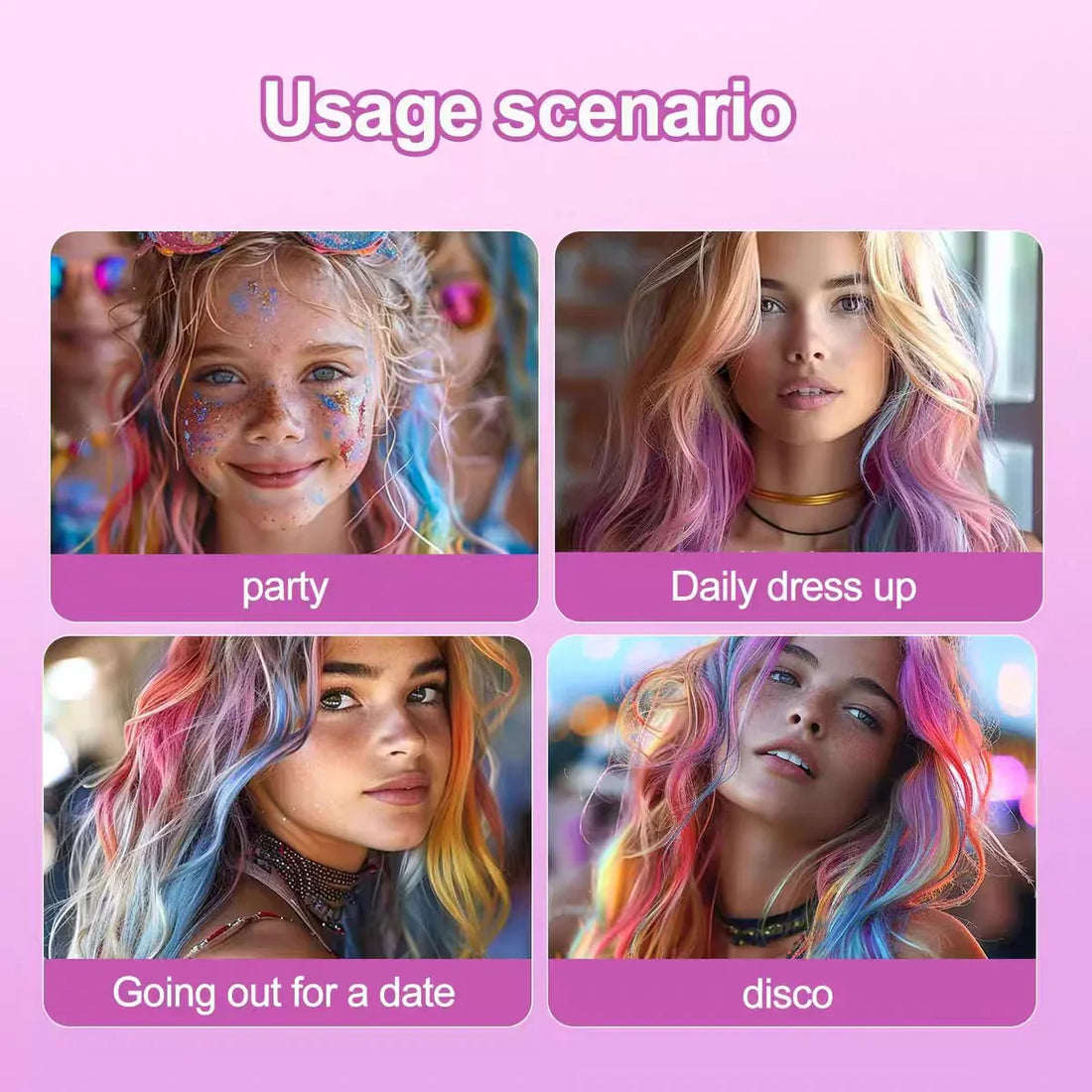 8 Colors Temporary Hair Chalk Powder Hair Dye Pressed Powder Men Women